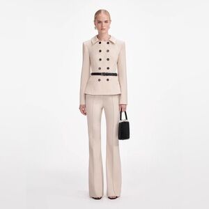Self-Portrait Cream Double-Breasted Pantsuit